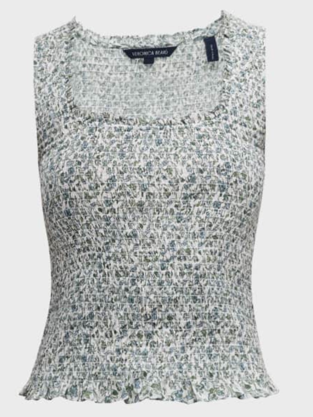 Veronica Beard Needham Floral Smocked Tank sz L nwt